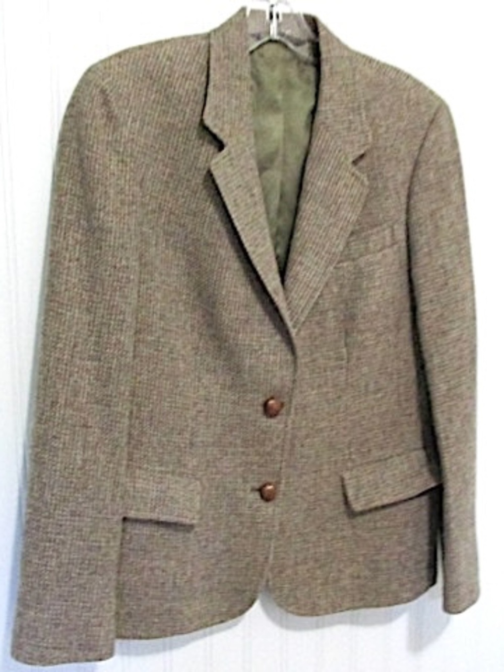 VTG Austin Reed Tan Tweed Wool Blazer, Size S